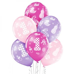 Balon na pierwsze urodziny córeczki na hel lub powietrze