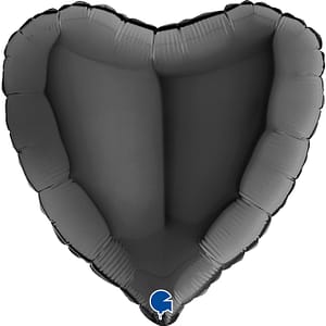 Balon z helem serce czarne