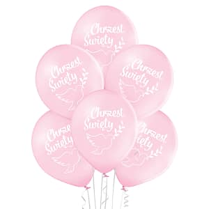 Różowe balony z helem na chrzest dziewczynki - Warszawa